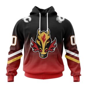 Personalized NHL Calgary Flames All Over Print Hoodie New Gradient Series Concept Hoodie 1