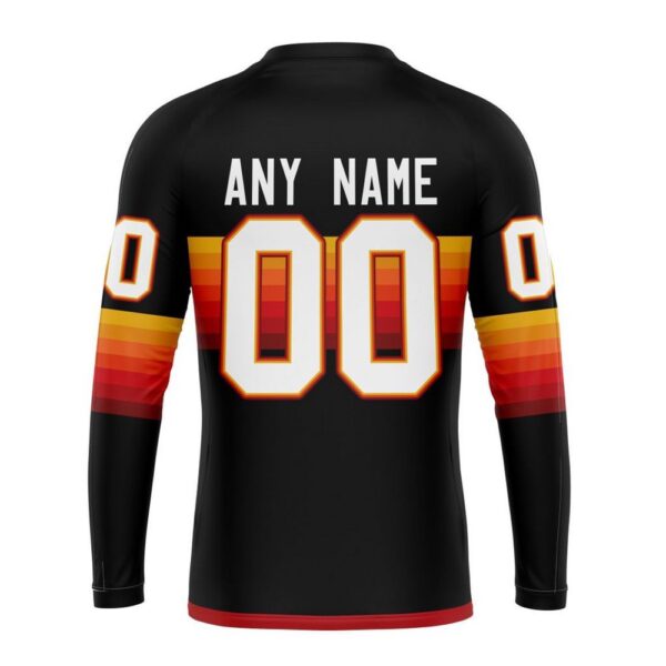 Personalized NHL Calgary Flames Crewneck Sweatshirt Special Black And Gradient Design
