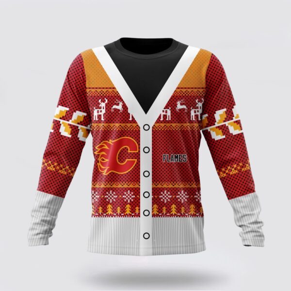 Personalized NHL Calgary Flames Crewneck Sweatshirt Specialized Unisex Sweater For Chrismas Season Sweatshirt