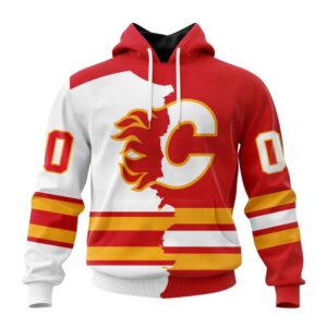 Personalized NHL Calgary Flames Hoodie 2024 Home Mix Away Hoodie 1