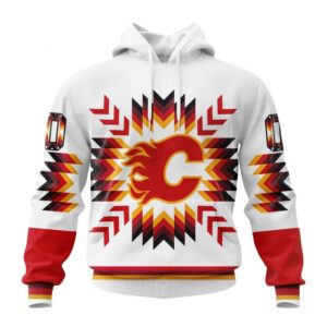 Personalized NHL Calgary Flames Hoodie Special Design With Native Pattern Hoodie 1 1