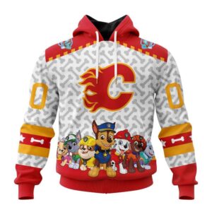 Personalized NHL Calgary Flames Hoodie Special PawPatrol Design Hoodie 1