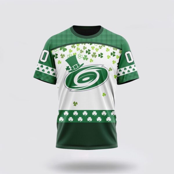 Personalized NHL Carolina Hurricanes 3D T Shirt Special Design For St Patrick Day T Shirt