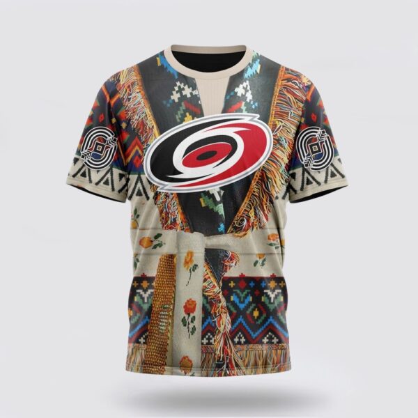 Personalized NHL Carolina Hurricanes 3D T Shirt Special Native Costume Design T Shirt