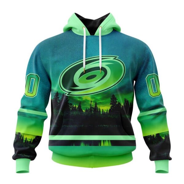 Personalized NHL Carolina Hurricanes All Over Print Hoodie Special Design With Northern Light Full Printed Hoodie