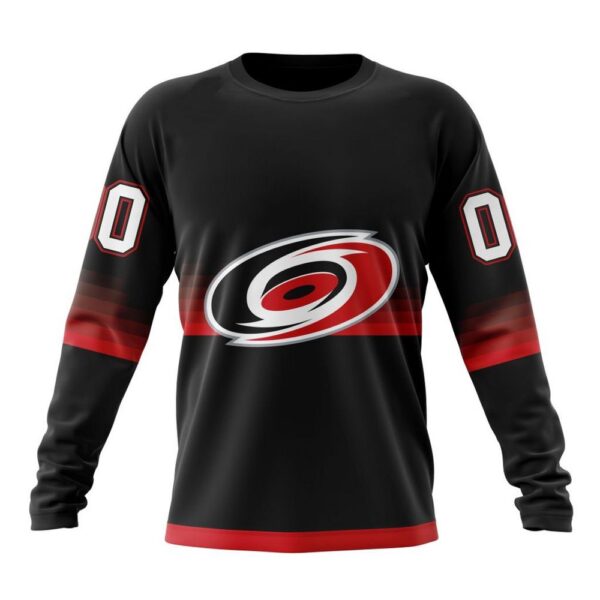 Personalized NHL Carolina Hurricanes Crewneck Sweatshirt Special Black And Gradient Design