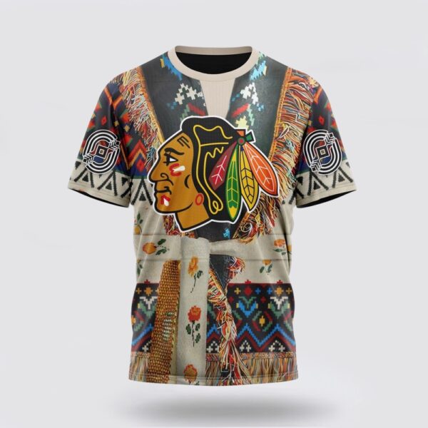 Personalized NHL Chicago Blackhawks 3D T Shirt Special Native Costume Design T Shirt