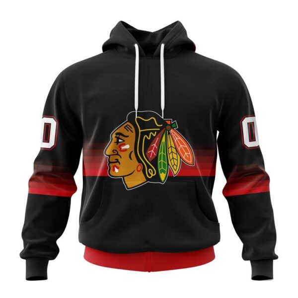 Personalized NHL Chicago Blackhawks All Over Print Hoodie Special Black And Gradient Design Hoodie