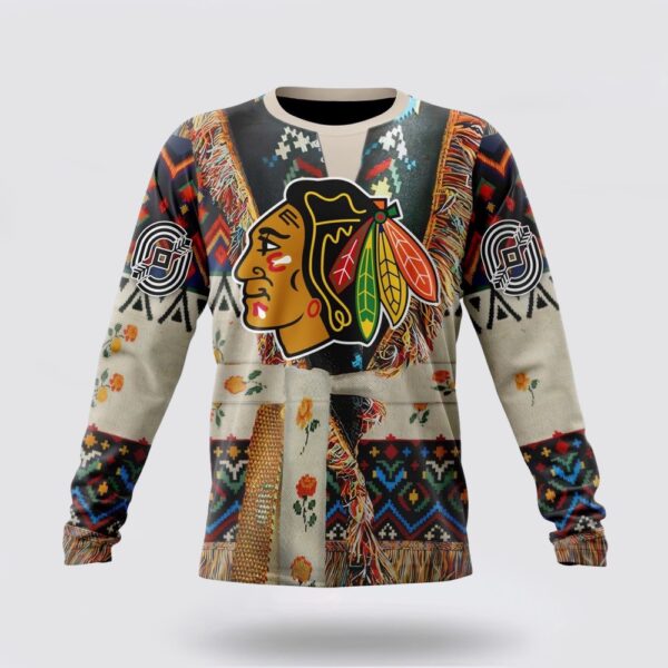 Personalized NHL Chicago Blackhawks Crewneck Sweatshirt Specialized Special Native Costume Design Sweatshirt