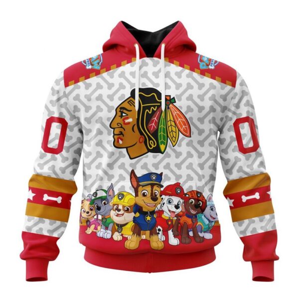 Personalized NHL Chicago Blackhawks Hoodie Special PawPatrol Design Hoodie