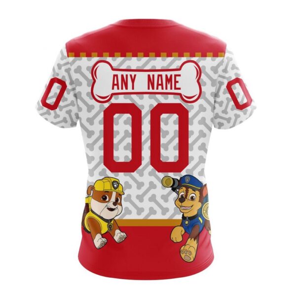 Personalized NHL Chicago Blackhawks T-Shirt Special PawPatrol Design T-Shirt