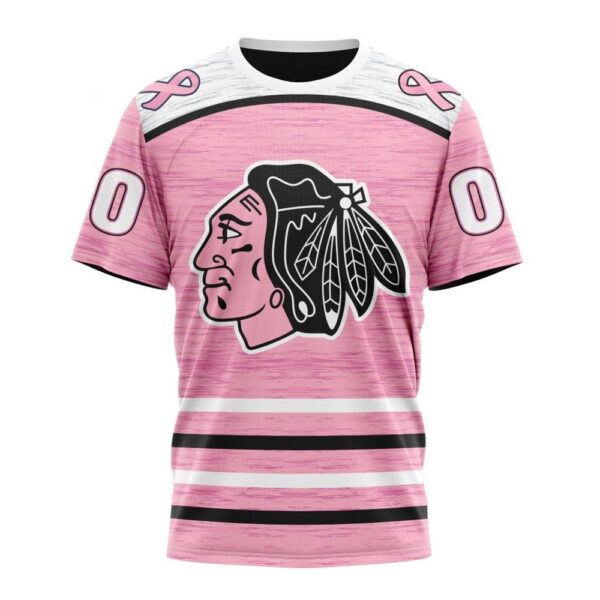 Personalized NHL Chicago Blackhawks T-Shirt Special Pink Fight Breast Cancer Design T-Shirt