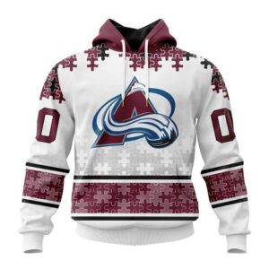 Personalized NHL Colorado Avalanche All Over Print Hoodie Special Autism Awareness Design With Home Jersey Style Hoodie 1