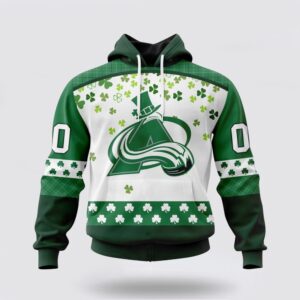 Personalized NHL Colorado Avalanche All Over Print Hoodie Special Design For St Patrick Day Hoodie 1