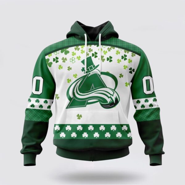 Personalized NHL Colorado Avalanche All Over Print Hoodie Special Design For St Patrick Day Hoodie