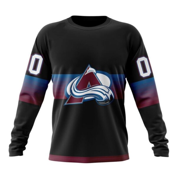 Personalized NHL Colorado Avalanche Crewneck Sweatshirt Special Black And Gradient Design