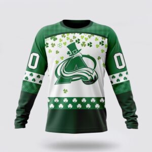 Personalized NHL Colorado Avalanche Crewneck Sweatshirt Special Design For St Patrick Day Sweatshirt 1