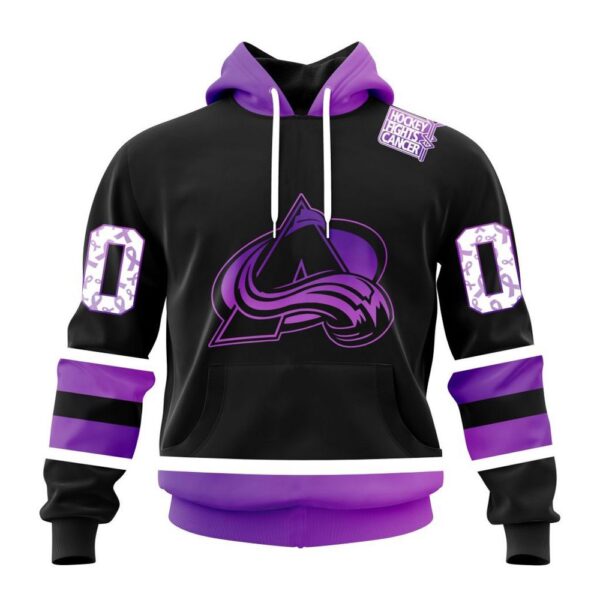 Personalized NHL Colorado Avalanche Hoodie Special Black Hockey Fights Cancer Kits Hoodie