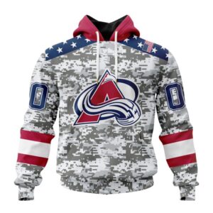 Personalized NHL Colorado Avalanche Hoodie Special Camo Design For Veterans Day Hoodie 1