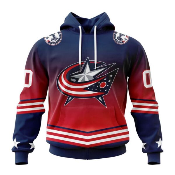 Personalized NHL Columbus Blue Jackets All Over Print Hoodie New Gradient Series Concept Hoodie