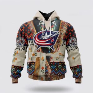 Personalized NHL Columbus Blue Jackets All Over Print Hoodie Special Native Costume Design Hoodie 1