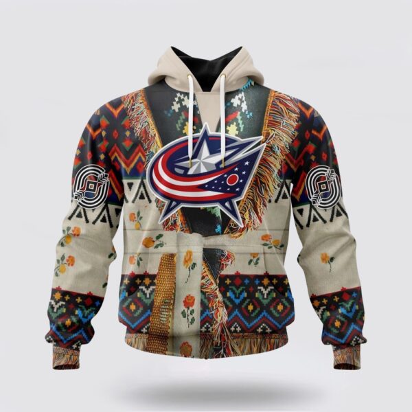 Personalized NHL Columbus Blue Jackets All Over Print Hoodie Special Native Costume Design Hoodie