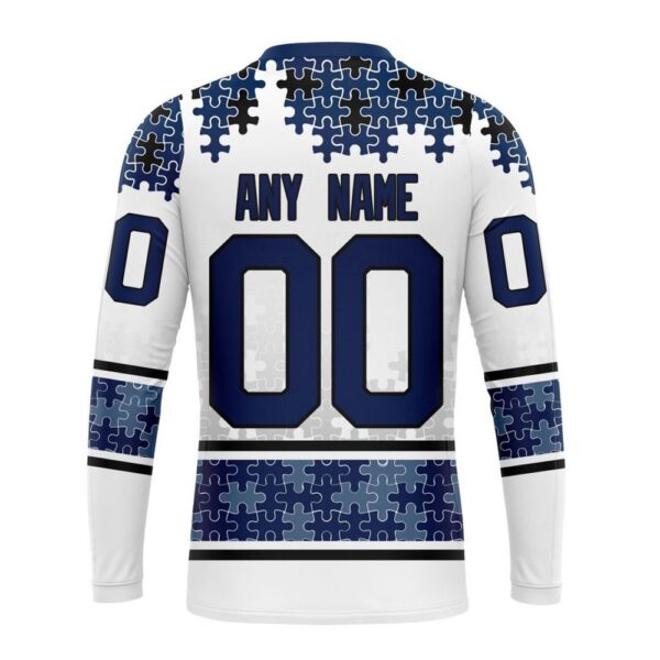 Personalized NHL Columbus Blue Jackets Crewneck Sweatshirt Special Autism Awareness Design With Home Jersey Style