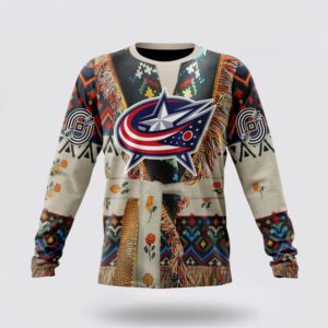 Personalized NHL Columbus Blue Jackets Crewneck Sweatshirt Specialized Special Native Costume Design Sweatshirt 1