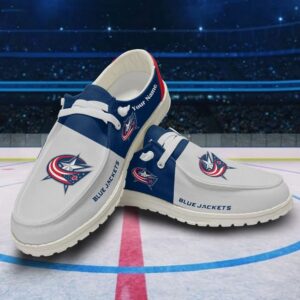Personalized NHL Columbus Blue Jackets Hey Dude Shoes For Hockey Fans