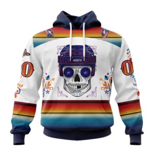 Personalized NHL Columbus Blue Jackets Hoodie Special Design For Dia De Los Muertos Hoodie 1