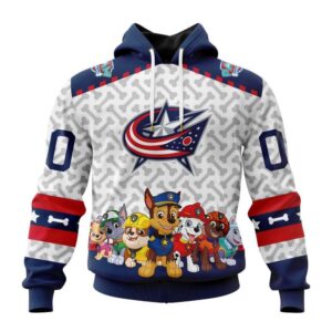 Personalized NHL Columbus Blue Jackets Hoodie Special PawPatrol Design Hoodie 1