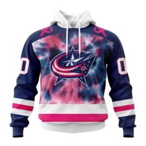 Personalized NHL Columbus Blue Jackets Hoodie Special Pink October Fight Breast Cancer Hoodie 1