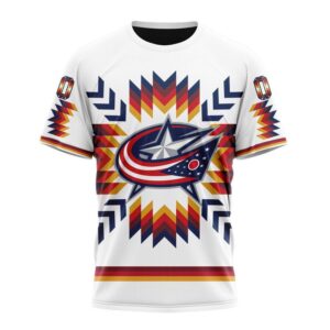 Personalized NHL Columbus Blue Jackets T Shirt Special Design With Native Pattern T Shirt 1