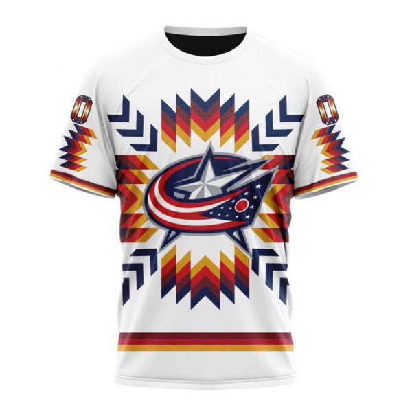 Personalized NHL Columbus Blue Jackets T-Shirt Special Design With Native Pattern T-Shirt