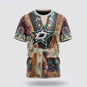 Personalized NHL Dallas Stars 3D T Shirt Special Native Costume Design T Shirt 1