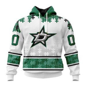 Personalized NHL Dallas Stars All Over Print Hoodie Special Autism Awareness Design With Home Jersey Style Hoodie 1