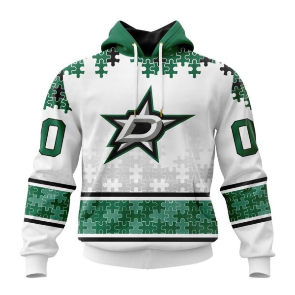 Personalized NHL Dallas Stars All Over Print Hoodie Special Autism Awareness Design With Home Jersey Style Hoodie