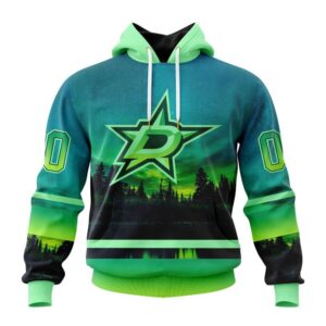 Personalized NHL Dallas Stars All Over Print Hoodie Special Design With Northern Light Full Printed Hoodie 1