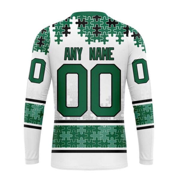 Personalized NHL Dallas Stars Crewneck Sweatshirt Special Autism Awareness Design With Home Jersey Style