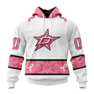 Personalized NHL Dallas Stars Hoodie In Classic Style With Paisley In October We Wear Pink Breast Cancer Hoodie 1