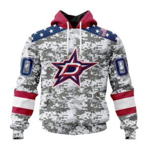 Personalized NHL Dallas Stars Hoodie Special Camo Design For Veterans Day Hoodie 1