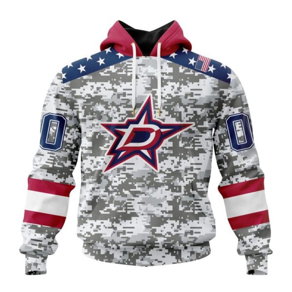 Personalized NHL Dallas Stars Hoodie Special Camo Design For Veterans Day Hoodie