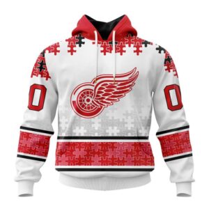 Personalized NHL Detroit Red Wings All Over Print Hoodie Special Autism Awareness Design With Home Jersey Style Hoodie 1