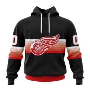 Personalized NHL Detroit Red Wings All Over Print Hoodie Special Black And Gradient Design Hoodie 1