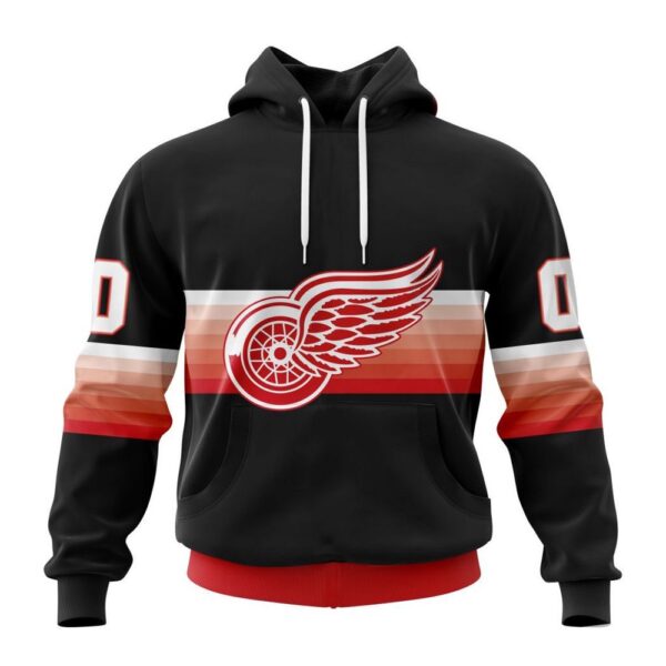 Personalized NHL Detroit Red Wings All Over Print Hoodie Special Black And Gradient Design Hoodie