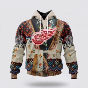 Personalized NHL Detroit Red Wings All Over Print Hoodie Special Native Costume Design Hoodie 1