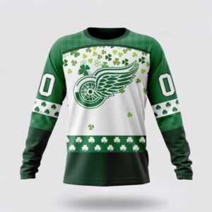 Personalized NHL Detroit Red Wings Crewneck Sweatshirt Special Design For St Patrick Day Sweatshirt 1