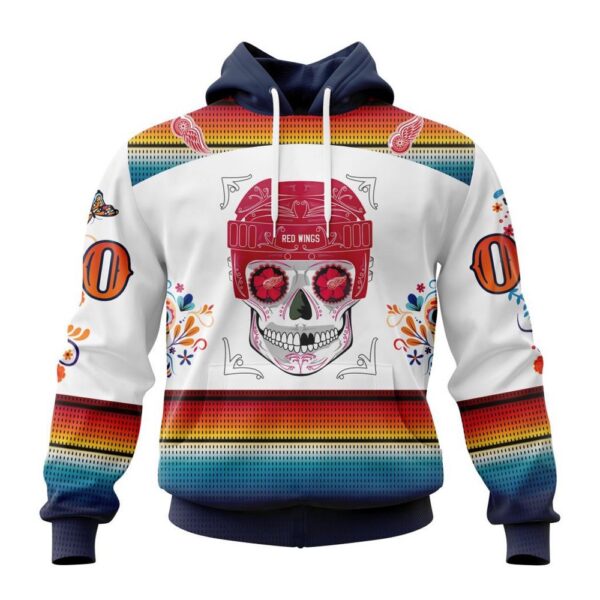 Personalized NHL Detroit Red Wings Hoodie Special Design For Dia De Los Muertos Hoodie