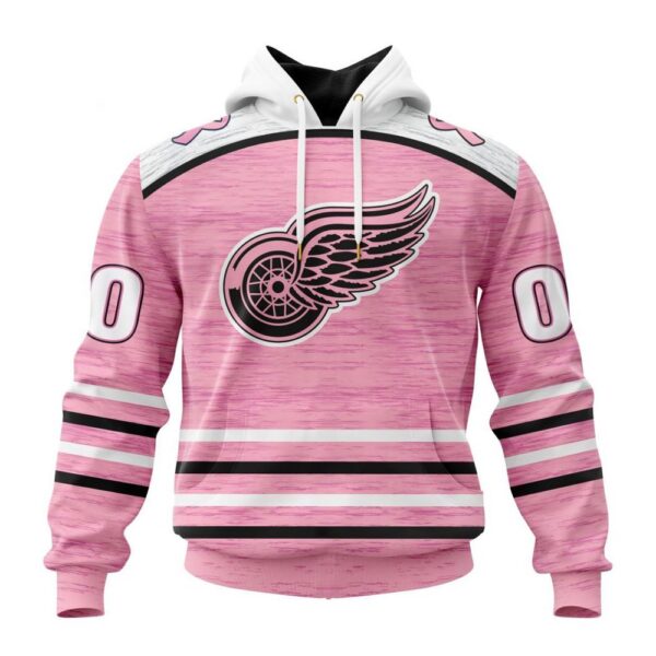 Personalized NHL Detroit Red Wings Hoodie Special Pink Fight Breast Cancer Design Hoodie