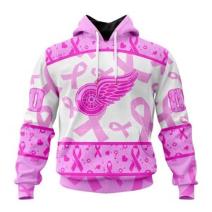 Personalized NHL Detroit Red Wings Hoodie Special Pink October Breast Cancer Awareness Month Hoodie 1